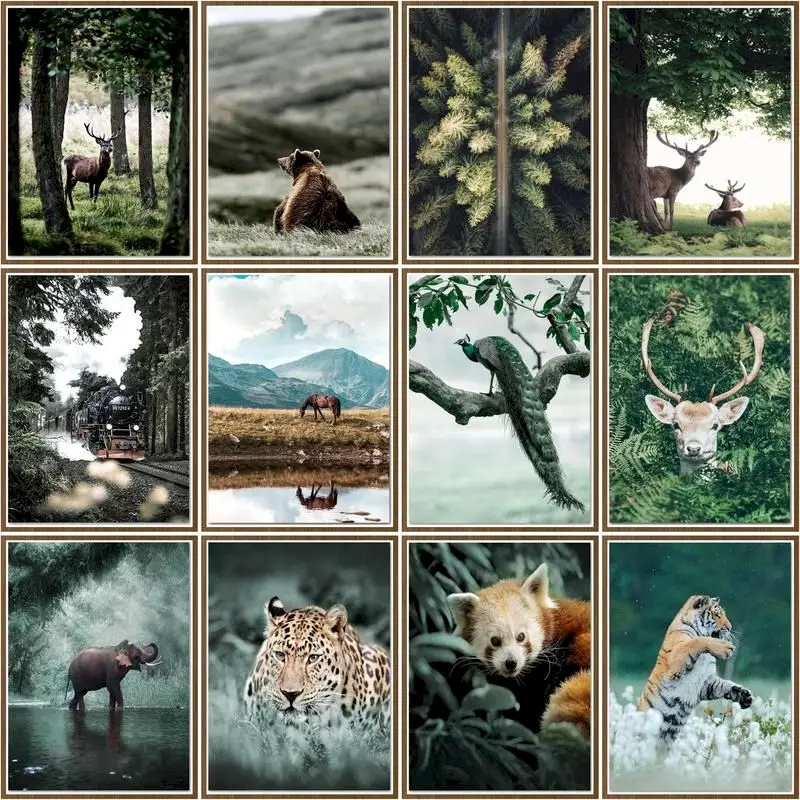 

DIY 5D Diamond Painting Forest Animal Cross Stitch Handwork Gift Diamond Embroidery Mosaic Rhinestone Drawing Home Decoration