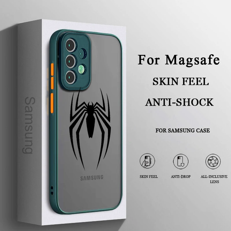 

Marvel Spiderman venom Logo Phone Case For Samsung A71 A70 A52 A51 A42 A32 A22 A21S A12 A33 A53 Frosted Translucent Cover