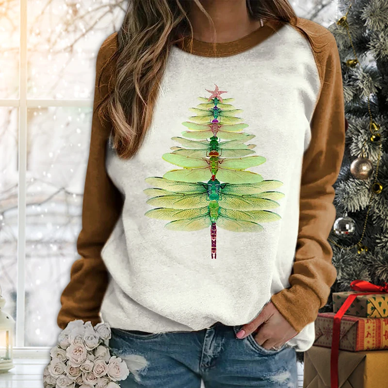 

Women's Christmas Sweatshirt Long Sleeve Casual Top Christmas Blouse Tops NOV99