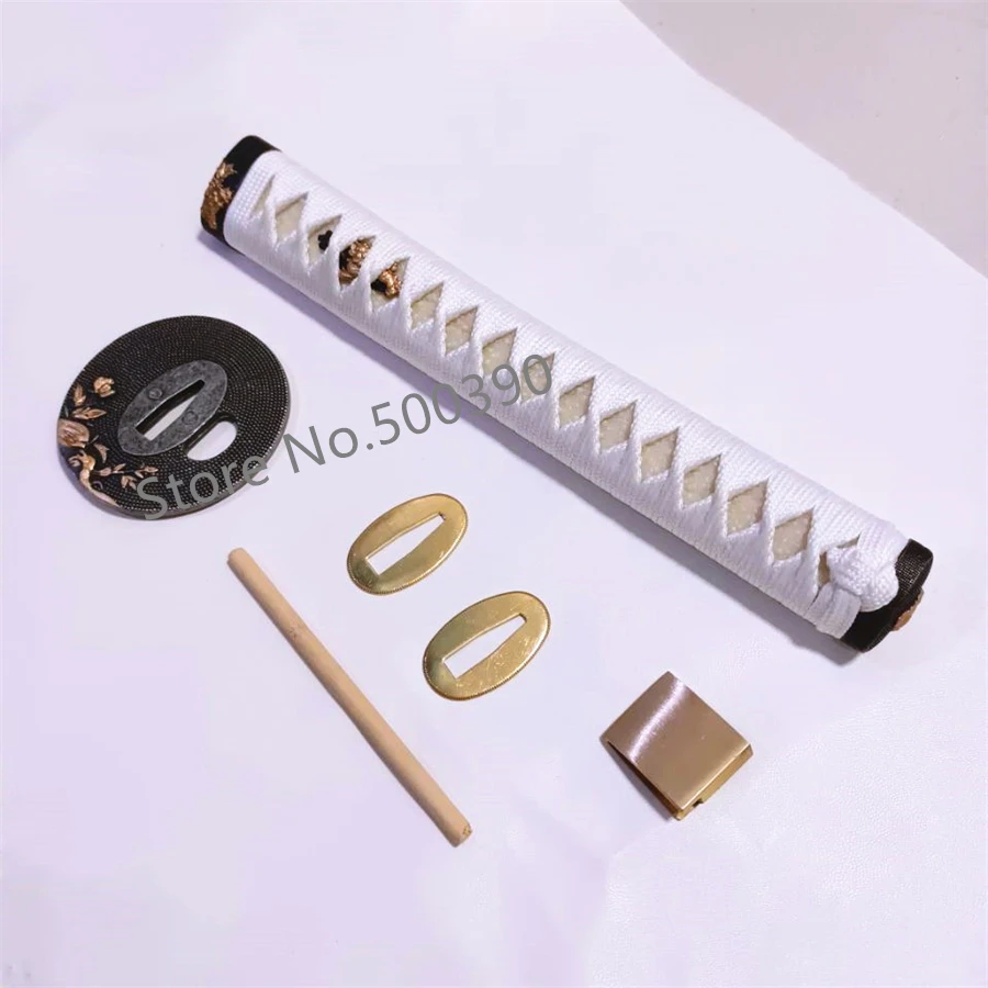 Высококачественная ручка TSUKA REAL RAYSKIN WHITE ITO из сплава TSUBA GUARD HABAKI SEPPA для японских