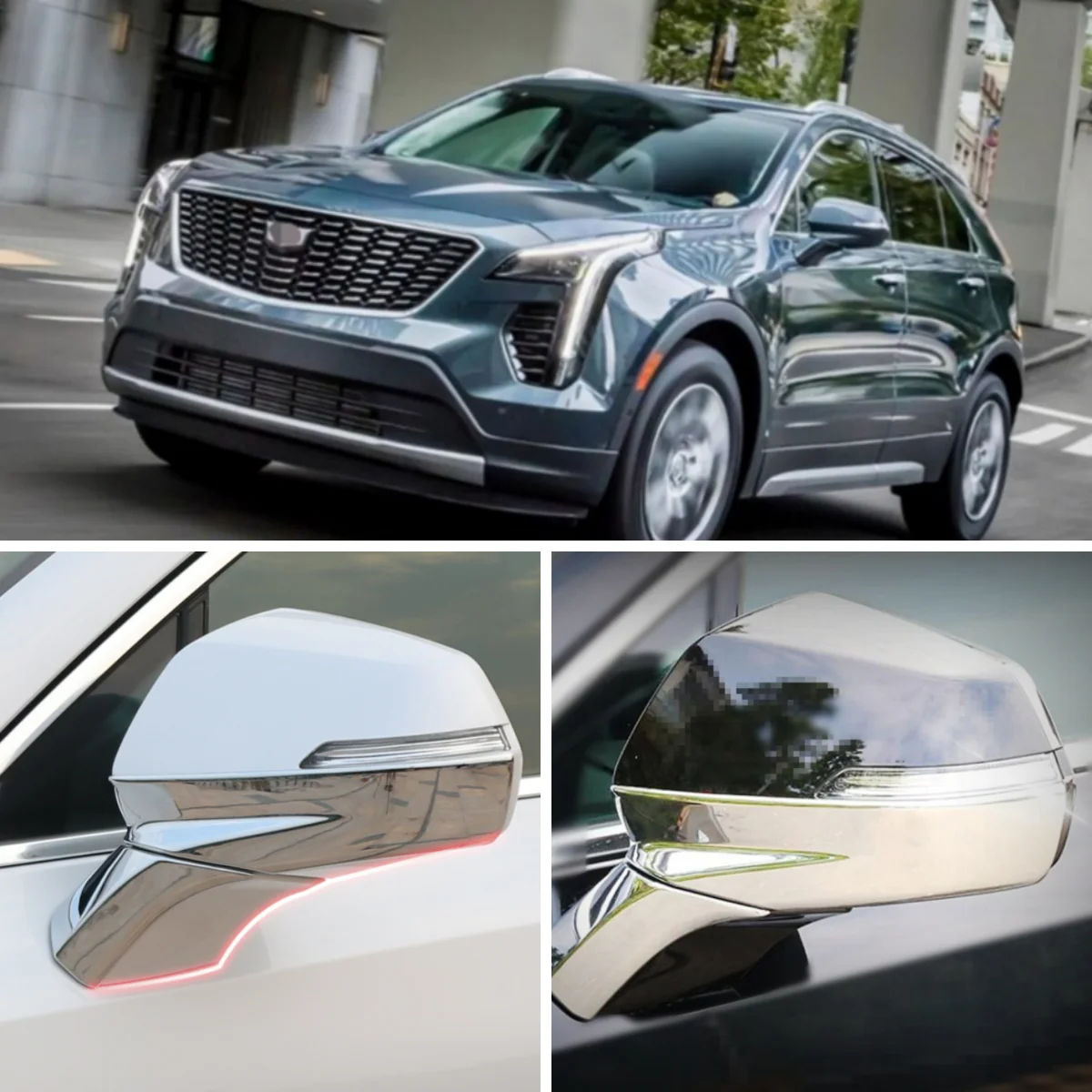 

For Cadillac XT4 2019 - 2022 Exterior Accessories Door Rearview Mirror Protective Caps Stripes Cover Trim Chafing Strip