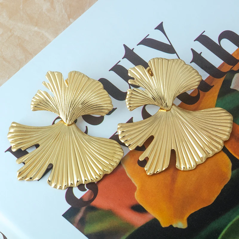 Нержавеющая сталь модные темпераментные серьги простые женские золотые