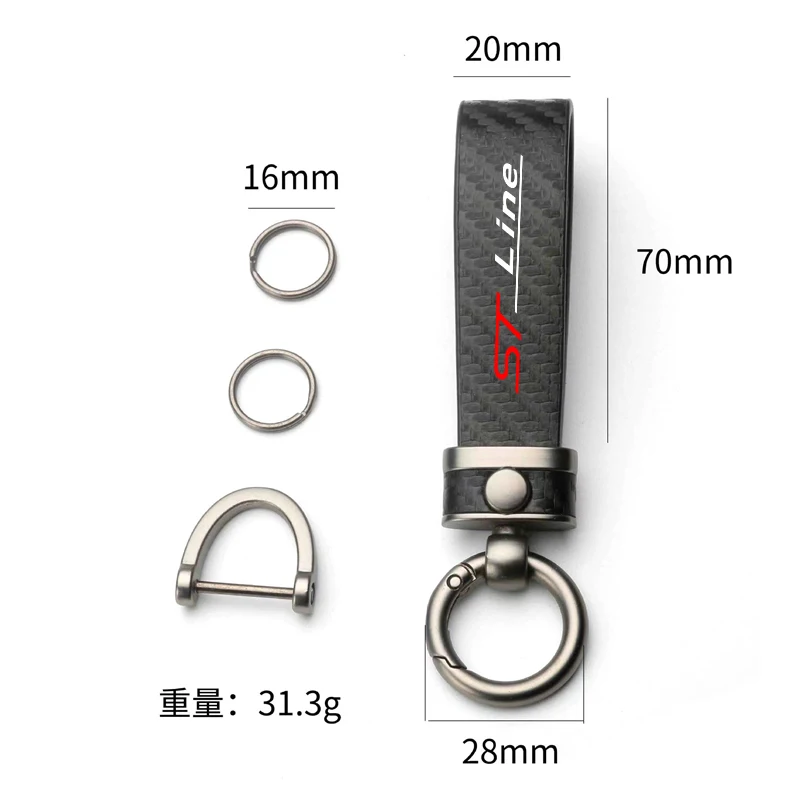 Автомобильный брелок из углеродного волокна и кожи для Ford Focus Fiesta Mondeo Fusion Escape Edge