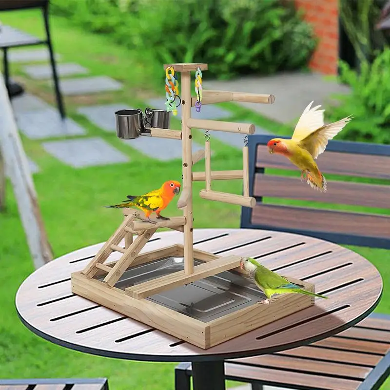 Птичья клетка игровая площадка натуральное дерево игрушки для птиц птичий окунь