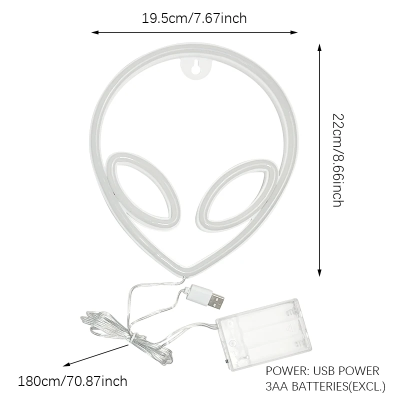 Неоновые Светильники На Хэллоуин инопланетянин ночник для подростковой игровой
