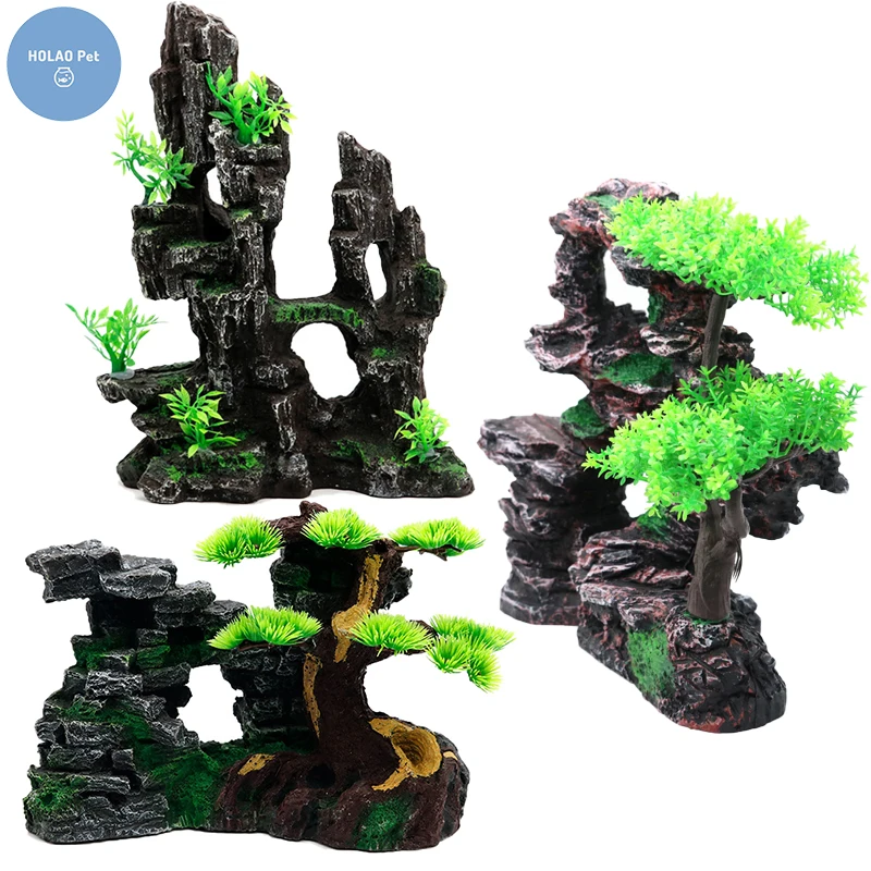 

Аквариумный полимерный горный декор, рыболовная чаша для аквариума, аксессуары для аквариума, камни, медуза, Золотая Рыба, креветка, Dodge, отверстие для домашнего питомца