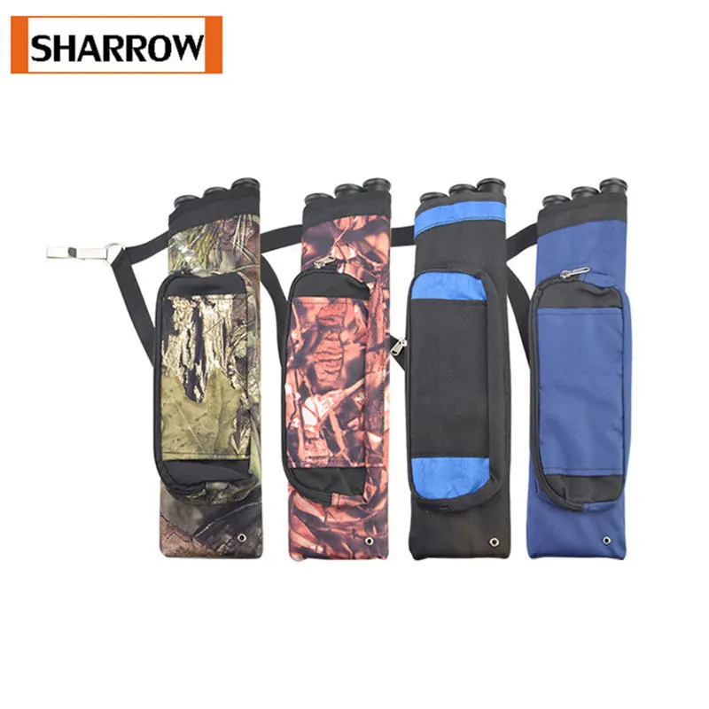 

1PC Archery 3 Tube Arrow Quiver Bag Waist Holder Hip Belt Back Portable Field Shoot Outdoor Shooting Hunting Accessories