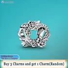 Ahthen серебряные бусины 925 пробы открытым сердцем и розовыми цветами, очаровательный, подрходит к оригиналу Pandora, браслеты из нержавеющей стали для женщин ювелирные изделия делая подарок