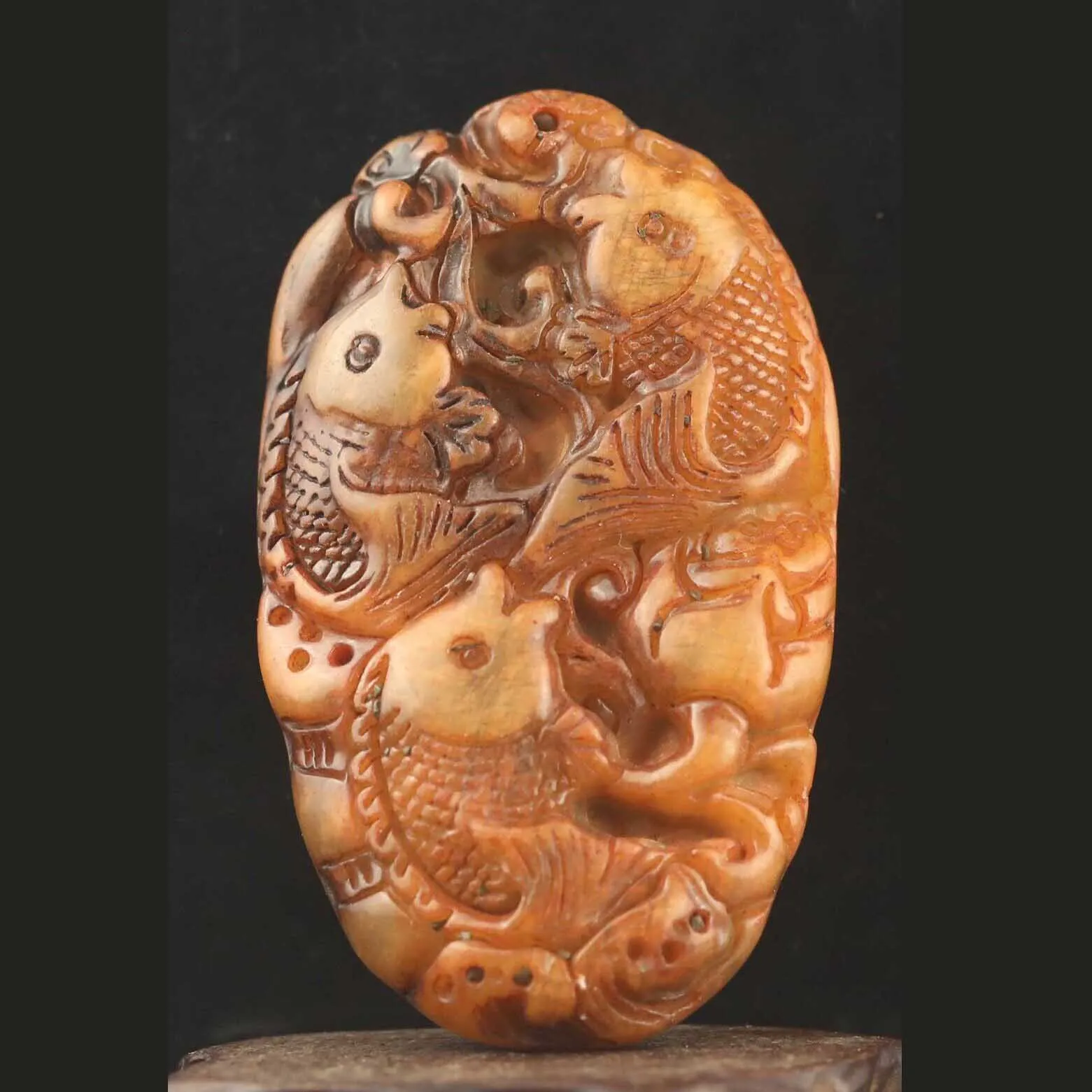 Подвеска в виде рыбы из старого китайского природного нефрита - купить по