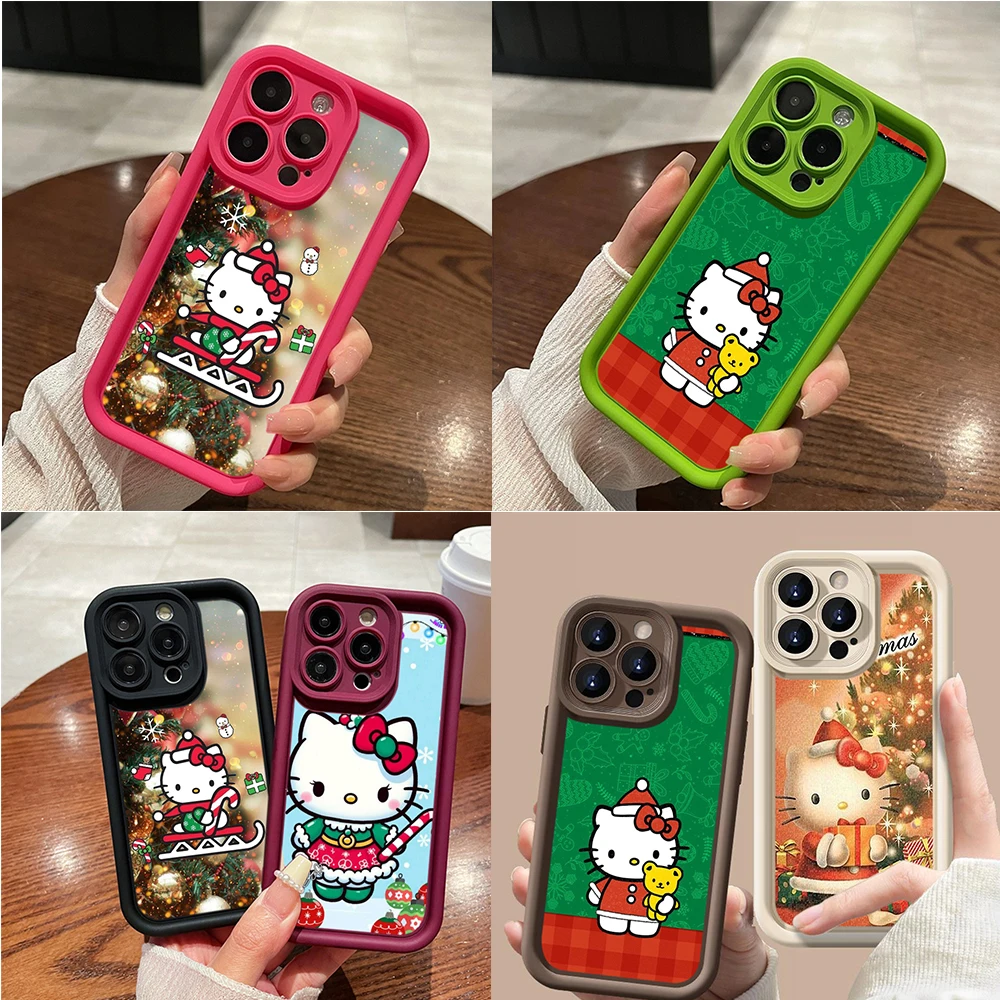 Angel eye Soft Phone Case for iPhone SE 7 8 Plus 13 14 Pro Max mini TPU Cover SS211 Sanrio Hello Kitty Merry Christmas