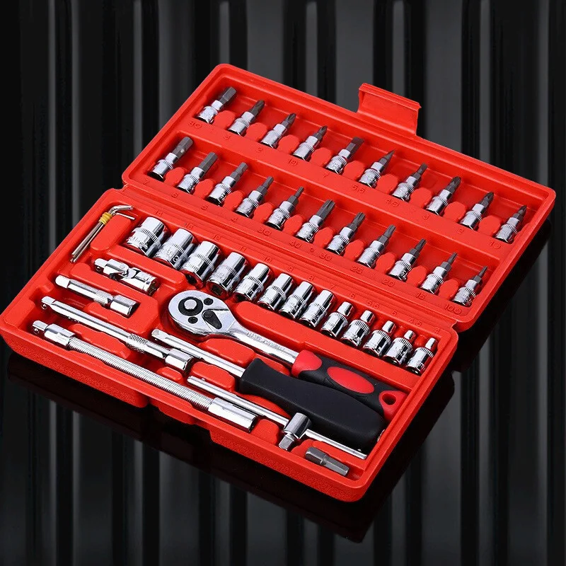 

46 piece set socket wrench quick Xiaofei auto repair ratchet screwdriver combination tool