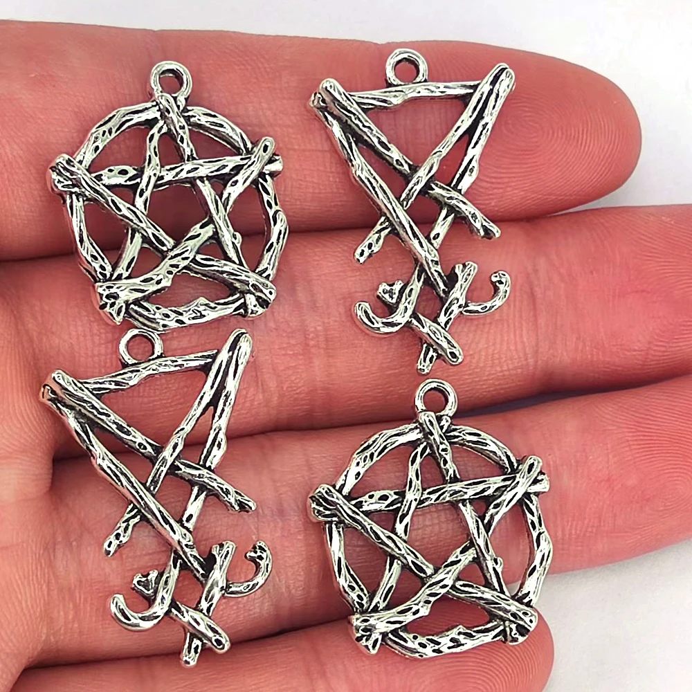 

50pcs Seal of Lucifer Satan Sigil of Baphomet Metal Pendant charm Gothic Dark Pagan Satan for DIY women man Accessories