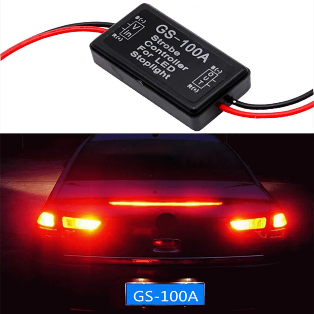 

Universal Flash Strobe Controller GS-100A Flasher Module For Vehicles Car LED Brake Stop Light Lamp Signal Light 12-24V