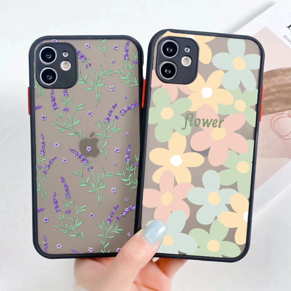 

Phone Case For iPhone 14 Plus 12 ProMax Cartoon Lavender Cases For iPhone 13 Mini 11Pro 7 8 Plus XR XS Max Hard Back Coque Cover