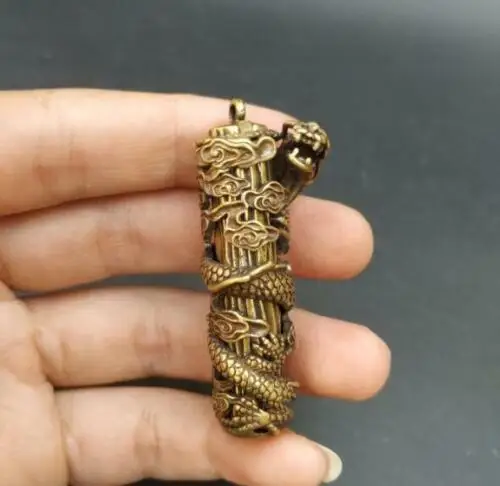 Античная бронзовая коллекция деловая подвеска-колонна с процветающим драконом