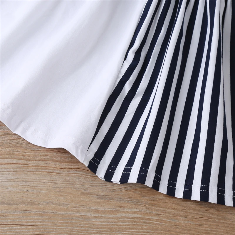 Платье для маленьких девочек детское платье в полоску черное белое принцессы с