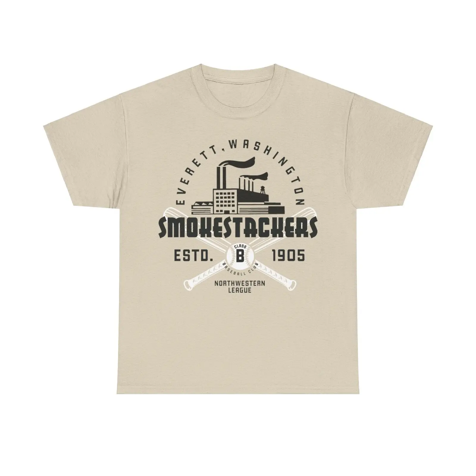 Бейсбольная Футболка Everett Smokestackers Est 1905 Вашингтон