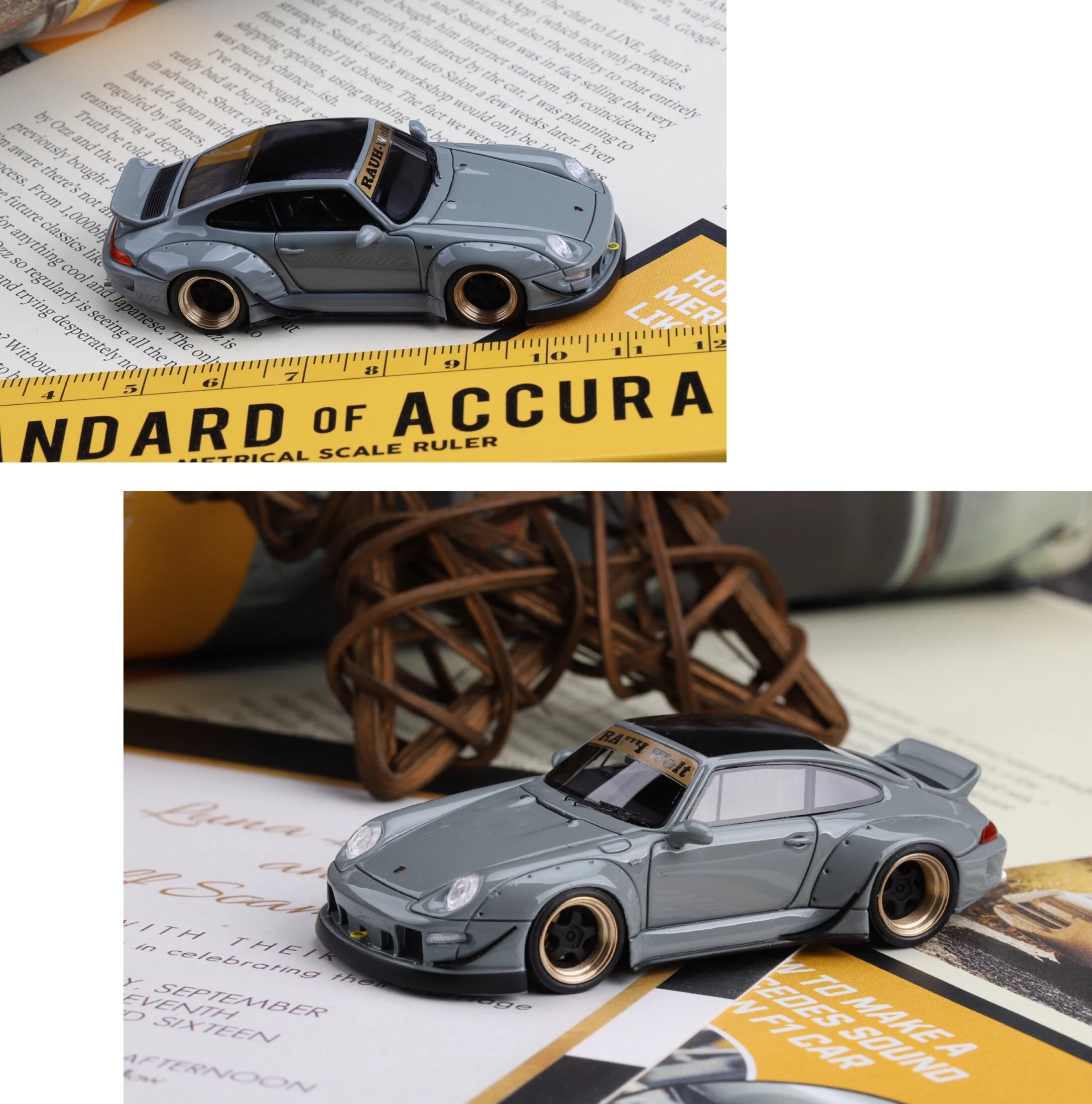 

Timothy&Pierre 1:64 Porsche RWB 911 (993) duck tail simulation resin car model collection decoration gift