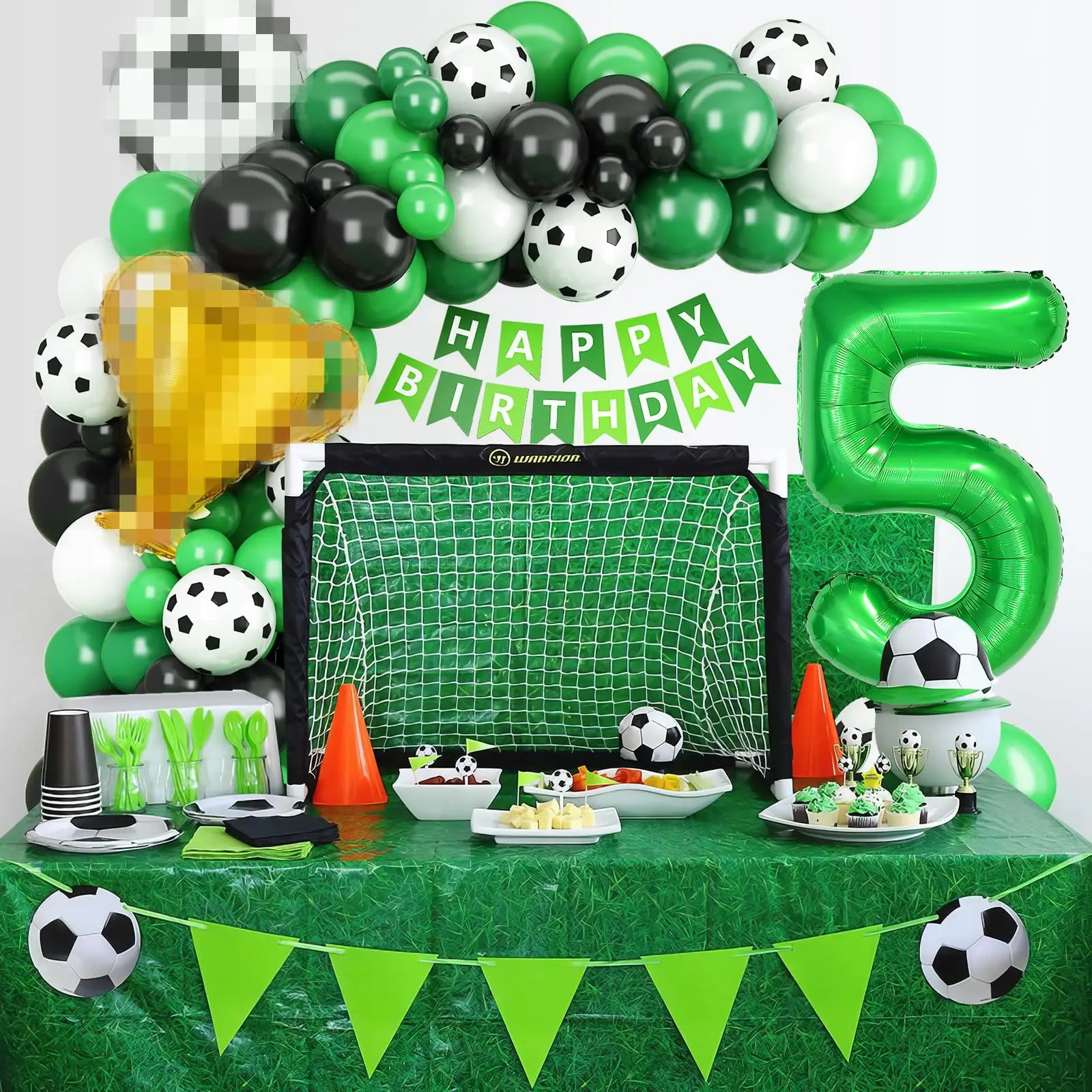 Футбольная тематика черные зеленые белые воздушные шары гирлянда арочный
