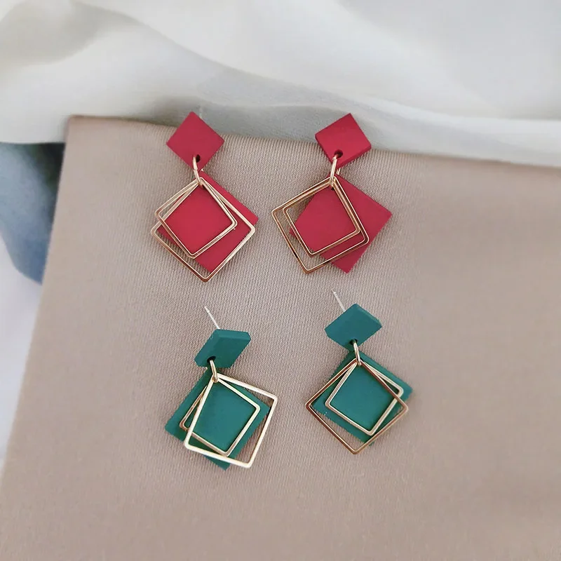 Элегантные геометрические серьги 2020 новые модные длинные подвески для ушей