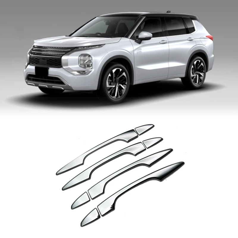 

For Mitsubishi Outlander 2022 Chrome Car Exterior Door Handles Trim Cover Protection ABS