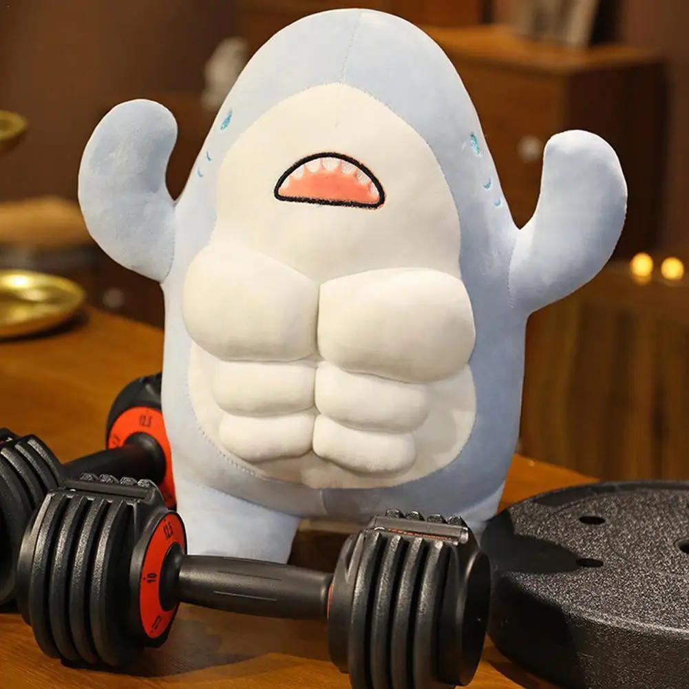 

45/60 3d Muscle Shark Plush Toy Hug Pillow Stuffed Animal Shark Plushies For Boys Girl Gift C9d8