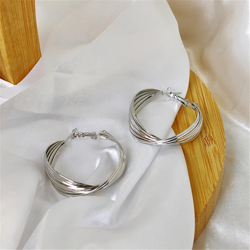 Винтажные позолоченные круглые серьги-кольца для женщин и девушек аксессуары