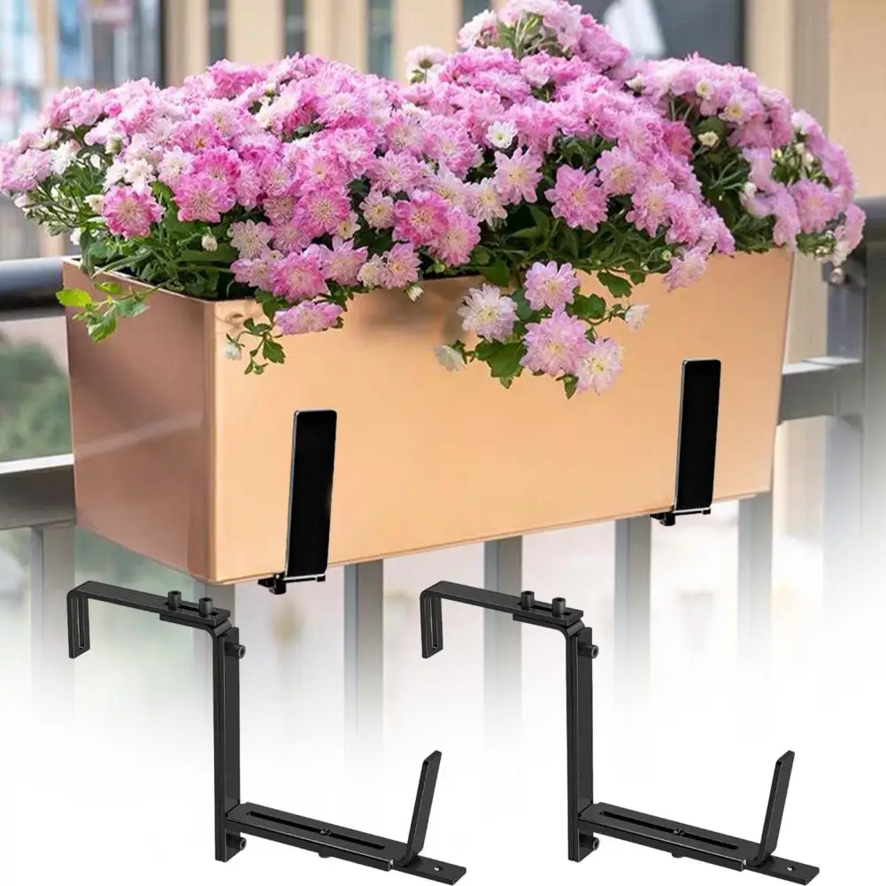 

2Pcs Modern Flower Box Racks Metal Flower Pot Stand Easy Installation Adjustable Hanging Plant Pot Bracket Store