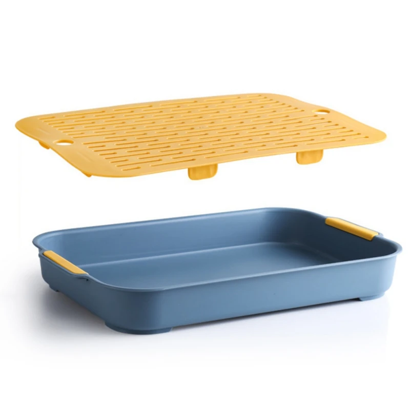 

Cup Storage Tray Double Layer Dish Drainer Fruit Vegetable Water Drain Racks Kitchen Organizer Washing Drying Fruit Plastic Bask