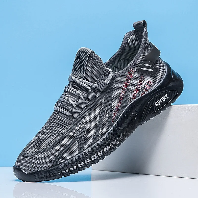 2022 Autumn Snkeakers for Men Jelly Bottom New Breathable Fly Woven Men's Shoes Wear-resistant Casual Shoes Men's Sports Shoes