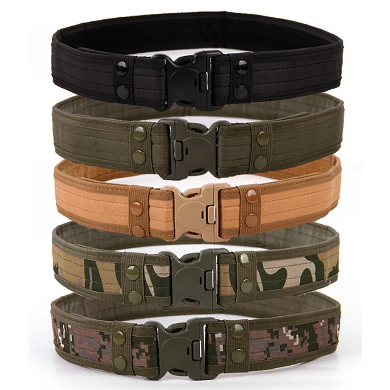 Quick Release  Belt New Ar Style Combat Belts Fashion Men Canvas Waisands Man Outdoor Hunting Camouflage 130cm