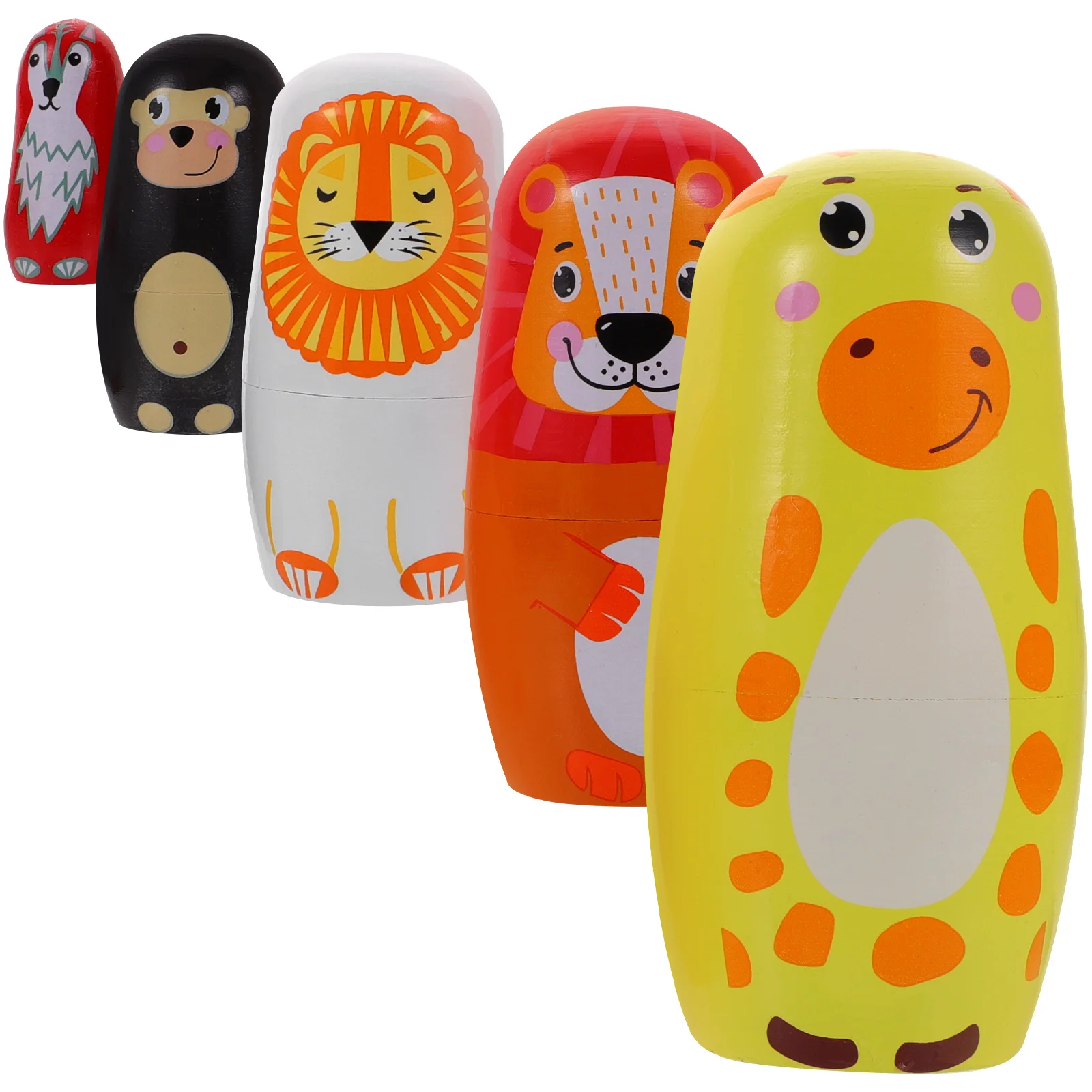 

1 Set of Cartoon Nesting Dolls Children Stacking Toys Bookshelf Ornaments