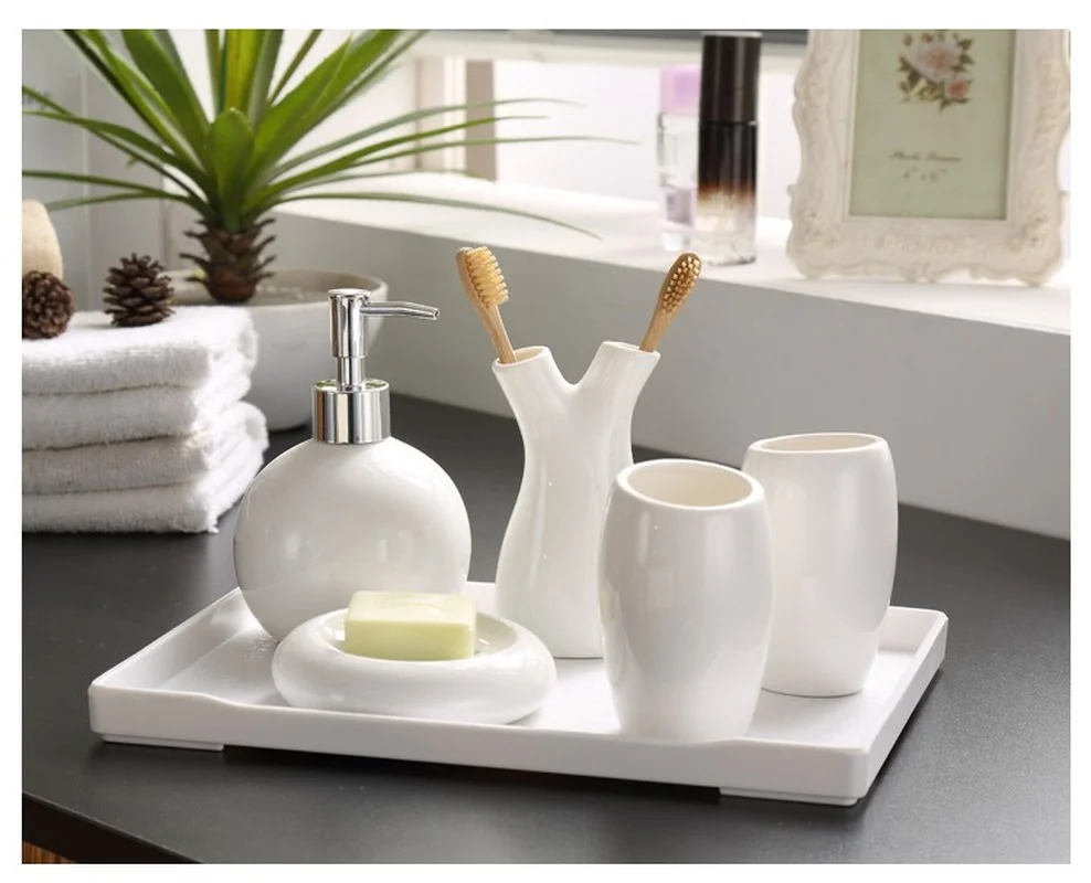 

Свадебное украшение китайские белые нитки с цветочным узором керамические аксессуары для ванной комнаты держатель для зубных щеток