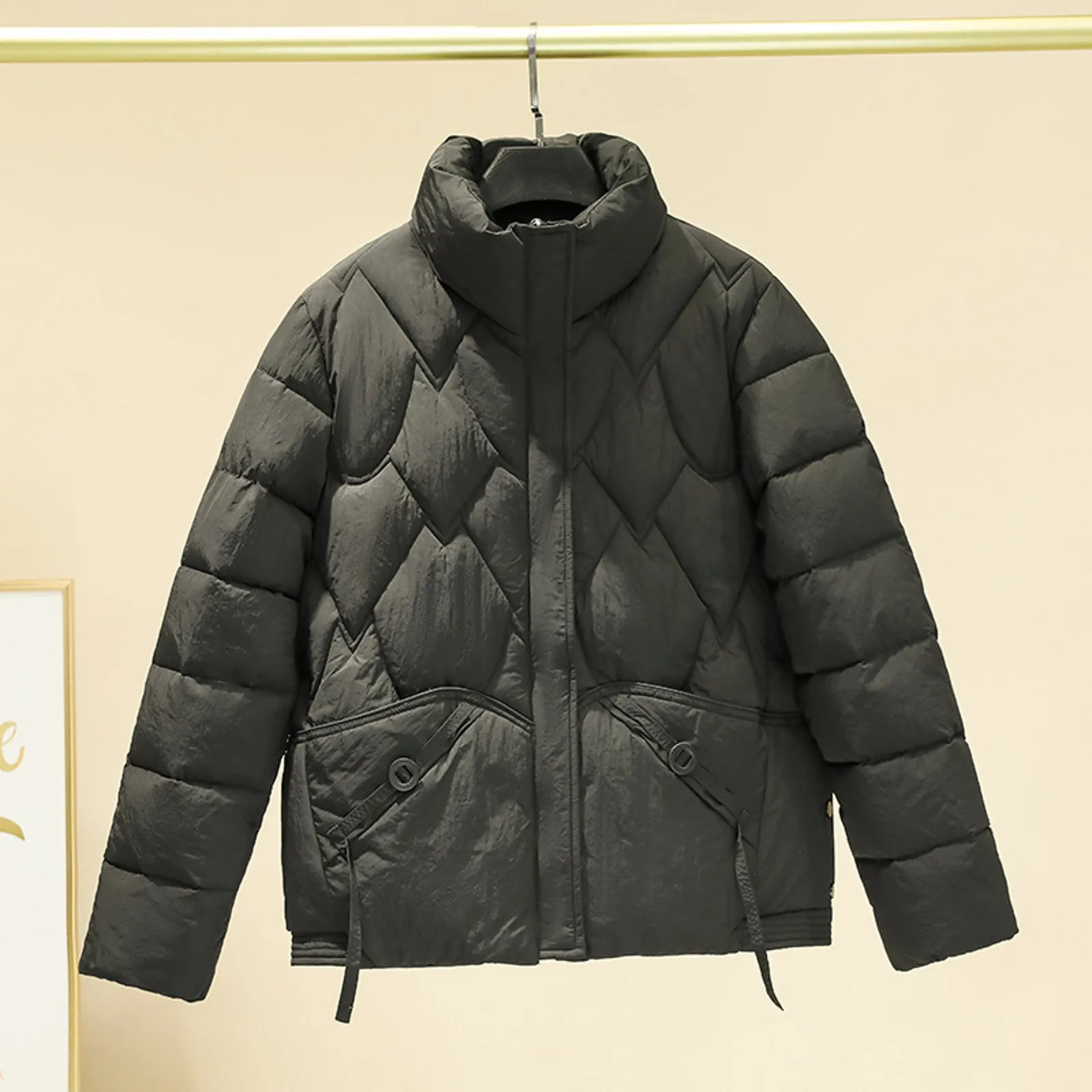 

Женский модный пуховик, однотонные простые Зимние Теплые повседневные короткие стильные куртки