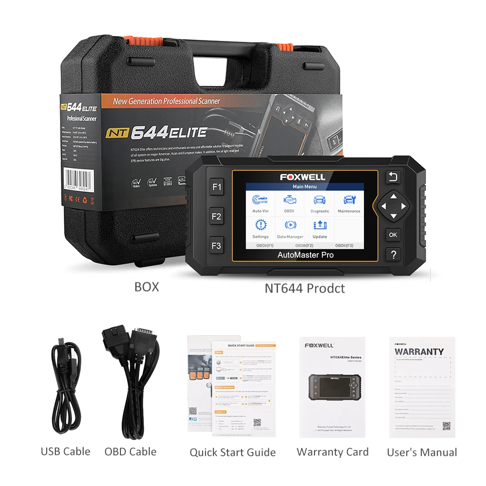 

Foxwell NT644 Elite OBD2 Workshop Car Diagnostic Tool professional DPF EPB Oil Reset Automotive Scanner Full System