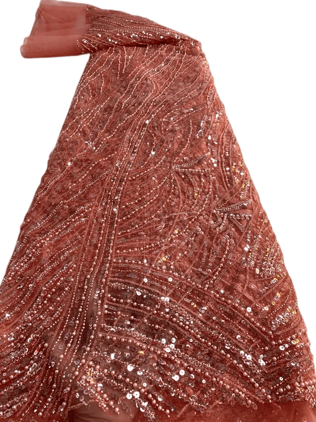 

High Quality Luxury Latest Elegant African Beaded Tub Lace With Lots Beads Fabric for Wedding Dress KK651_U