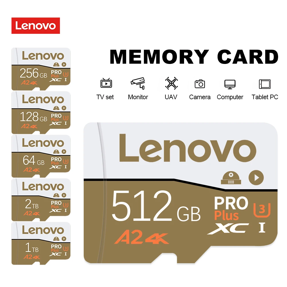 

Lenovo Micro TF SD 2TB 1TB Class 10 High Speed Memory Card 512GB 256GB 128GB Mini SD Card For Mobile Drone Surveillance Device
