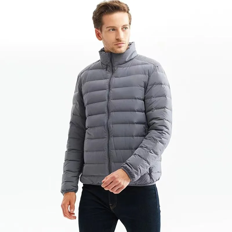 100kg Weight Plus Size Men's Lightweight 90% Down Jacket Autumn/winter Brand New Youth Casual Stand Collar White Duck Down Coat