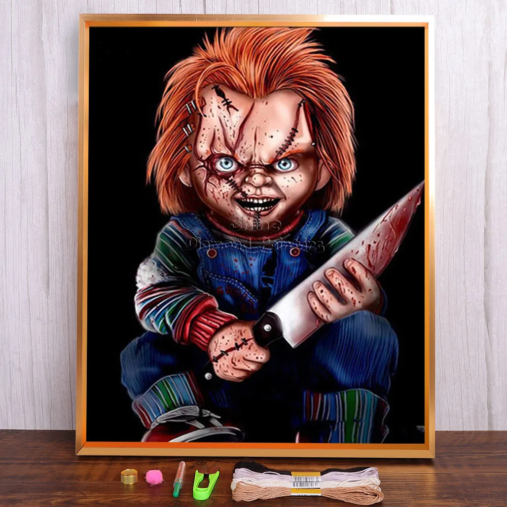 

Набор для вышивки крестом 11CT, мультяшный ужас, нитки DMC, швейная живопись, рукоделие