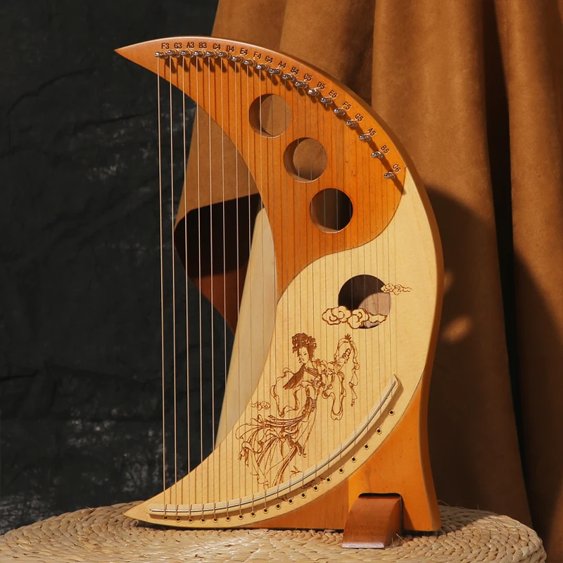 16/19/21/24 Strings Harp Lyre Harp Wooden Mahogany Harp 19 Strings Lyre Piano Musical Beginner Instrument with Matching Gift enlarge