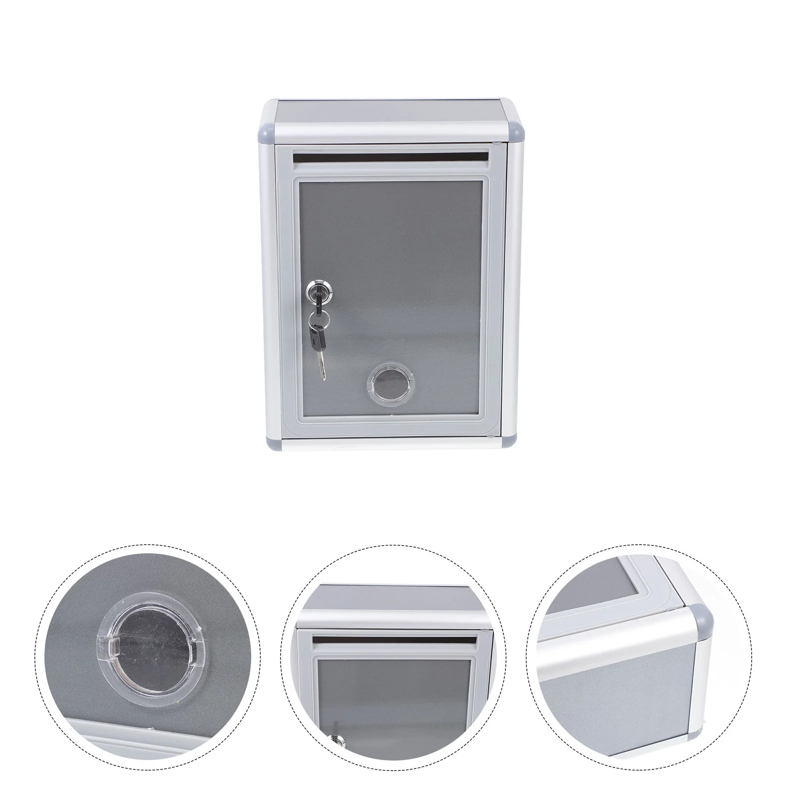 

Suggestion Box Metal Letterbox Storage Container Office Mailbox Key Lockable Aluminum Alloy Supplies Holder Vintage Decor