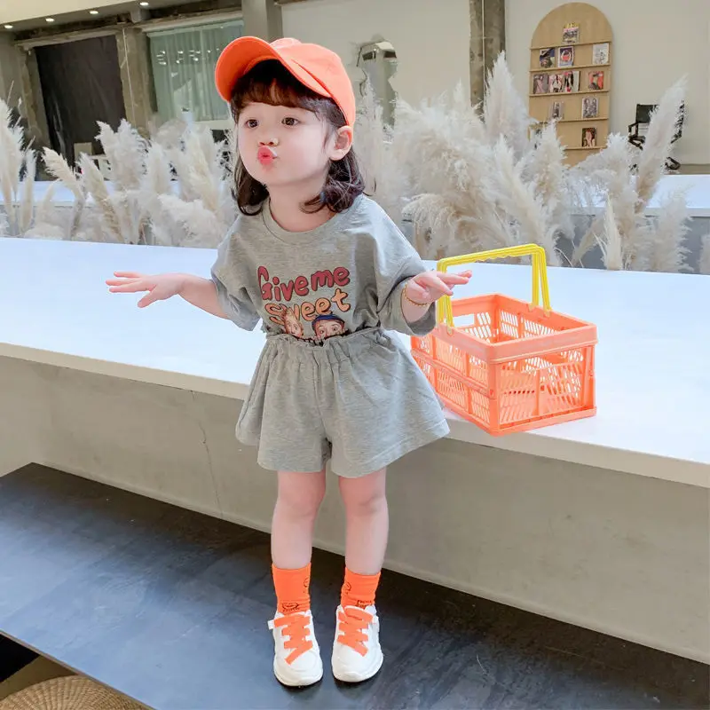 Girls' Summer Suit New Summer Baby Children's Clothing Little Girl Two-piece Suit