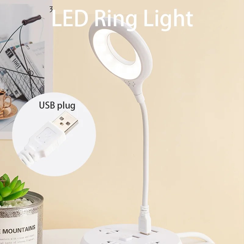 

USB LED Desk Lamp Portable Night Lamp Freely Foldable Table Lamp LED Super Bright Ring Lights