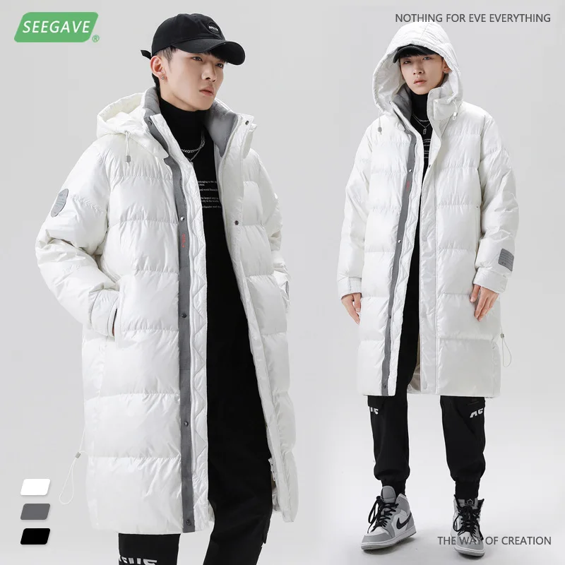 

2022 зимние мужские свободные однотонные пальто GWAL на белом утином пуху, 1-40