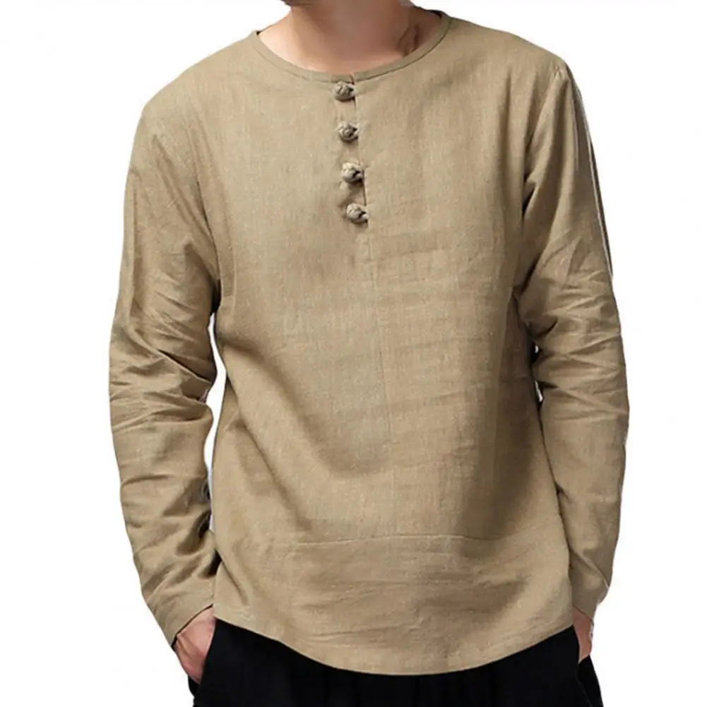 

New Fashion Men's Chinese Style Pure Cotton Slim Long Sleeve Shirt Spring Autumn Casual Loose Top for Male Daily Wear