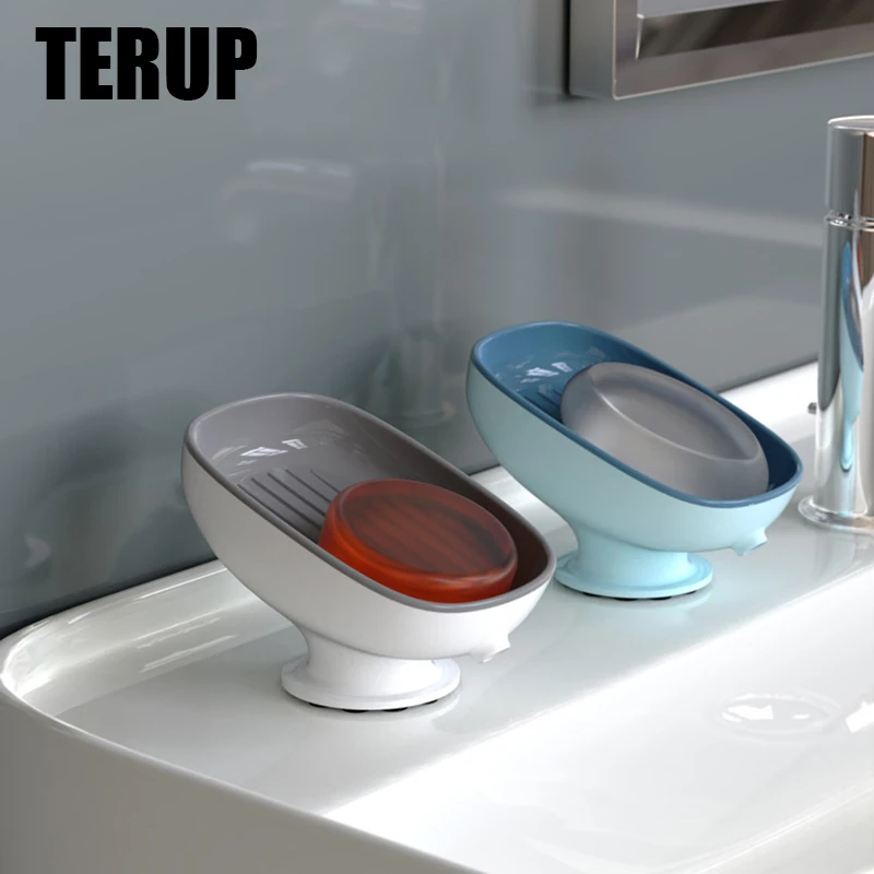 

TERUP Portable Soap Dish Bathroom Shower Soap Holder Kitchen Drain Sponge Storage Rack Home Storage Shelf Bathroom Accessories