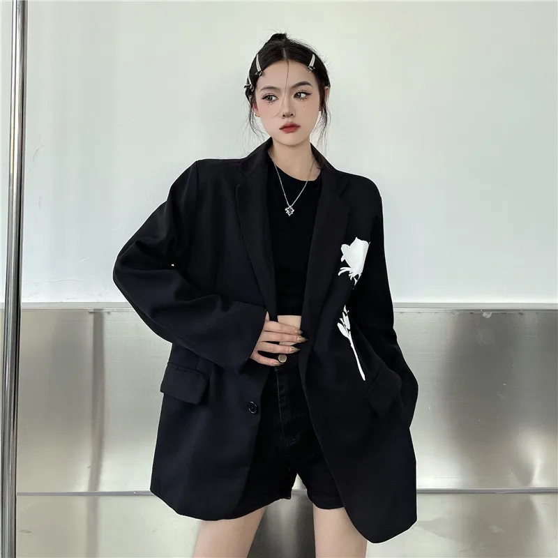 

Korean design new 2022 vintage Minimalist blazers coats Outwear Elegant Official Fashion streetwear coats Feminine
