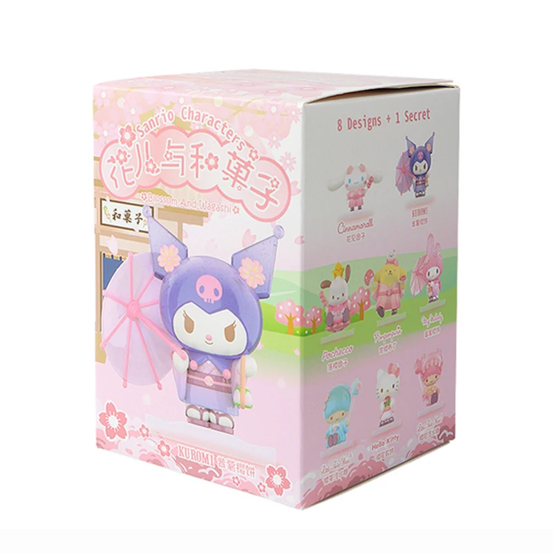 Sanrio Series глухая коробка Kuromi Cinnamoroll Hello Kitty Melody Pocahcco Фигурки игрушки цветы фрукты