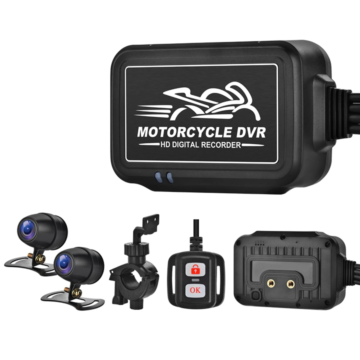 

Motorcycle Camera HD 1080P Dual Lens Motorbike Bike Video Recorder Waterproof Wifi Dash Cam