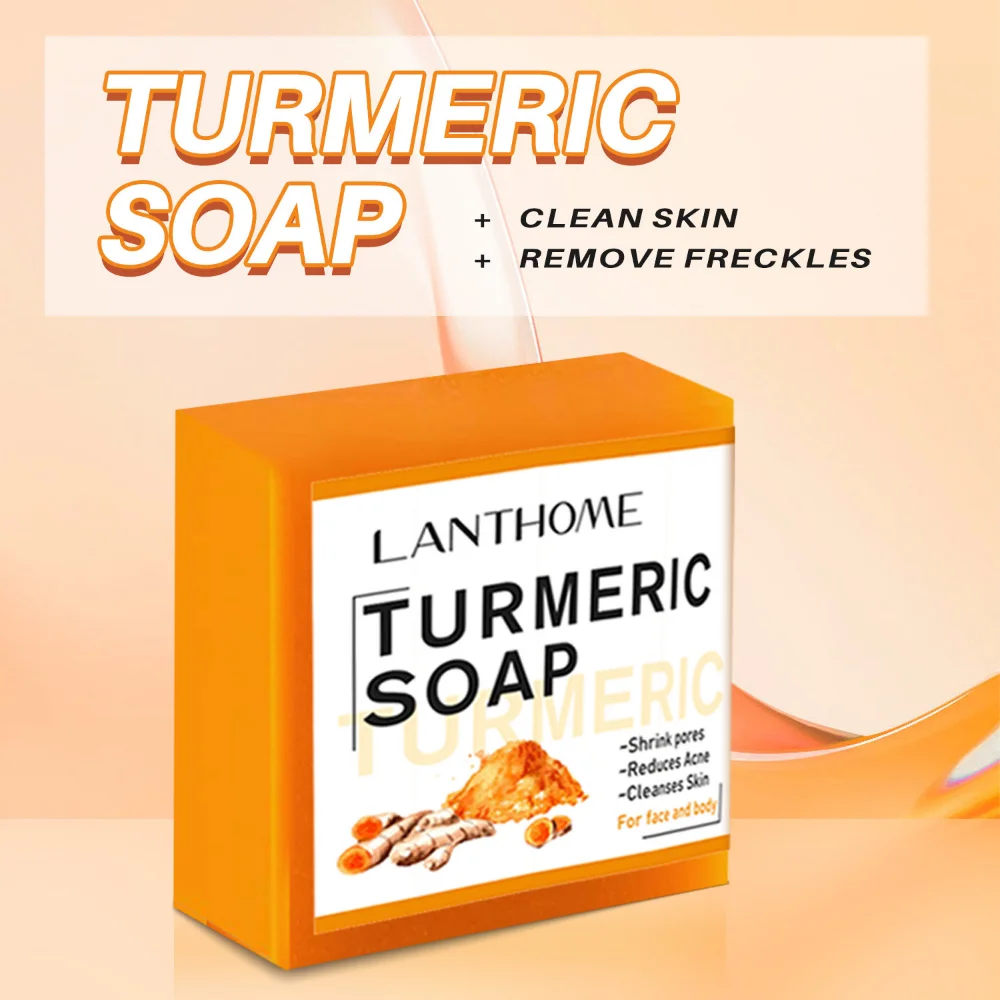 

Turmeric Body Soap Gentle Face Cleansing Moisturizing Face Soap Exfoliating Skin Lightening PH Balance Body Soaps For Skin Care